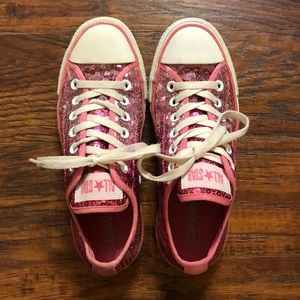 Pink Sequin Converse